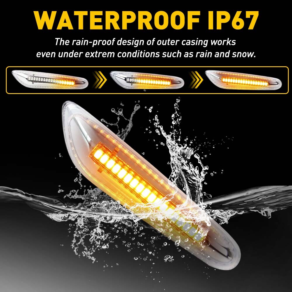 SMD LED Front Fender Side Marker Lights Assembly For BMW E90 E82 E92 E46 E83 E60