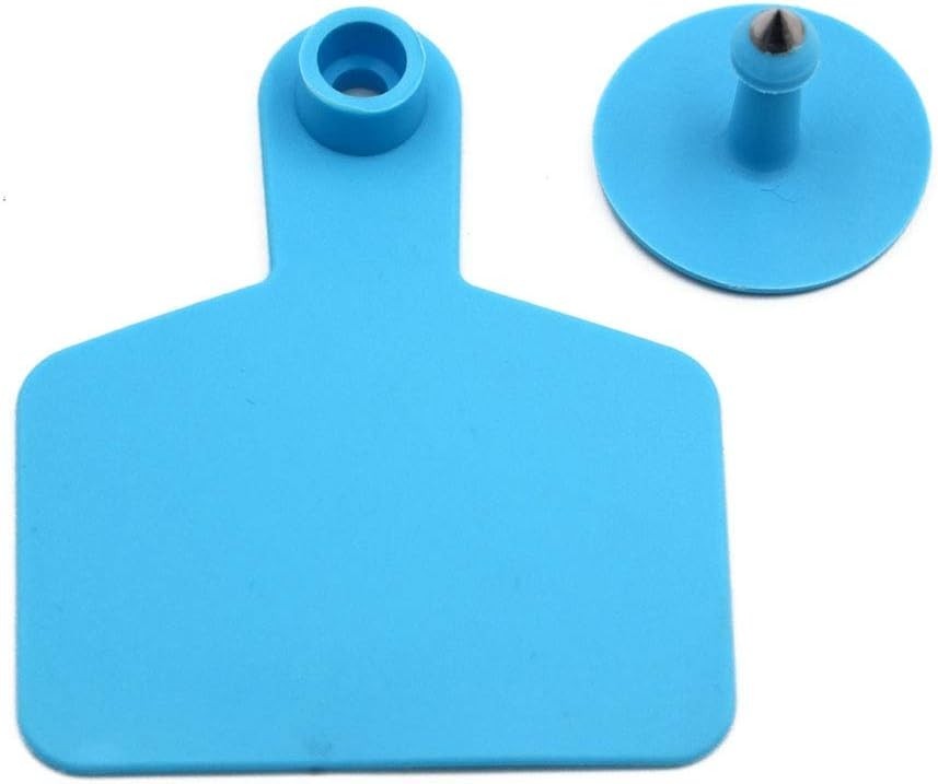 Cattle Ear Tags, Blank for Identification, 100 Pieces in Solid Blue - 3x2.48 in