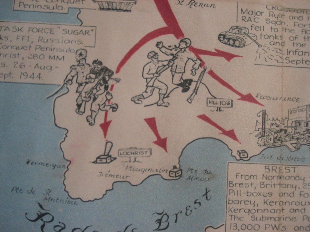 WWII 29TH INFANTRY DIV. INVASION MAP REPRODUCTION