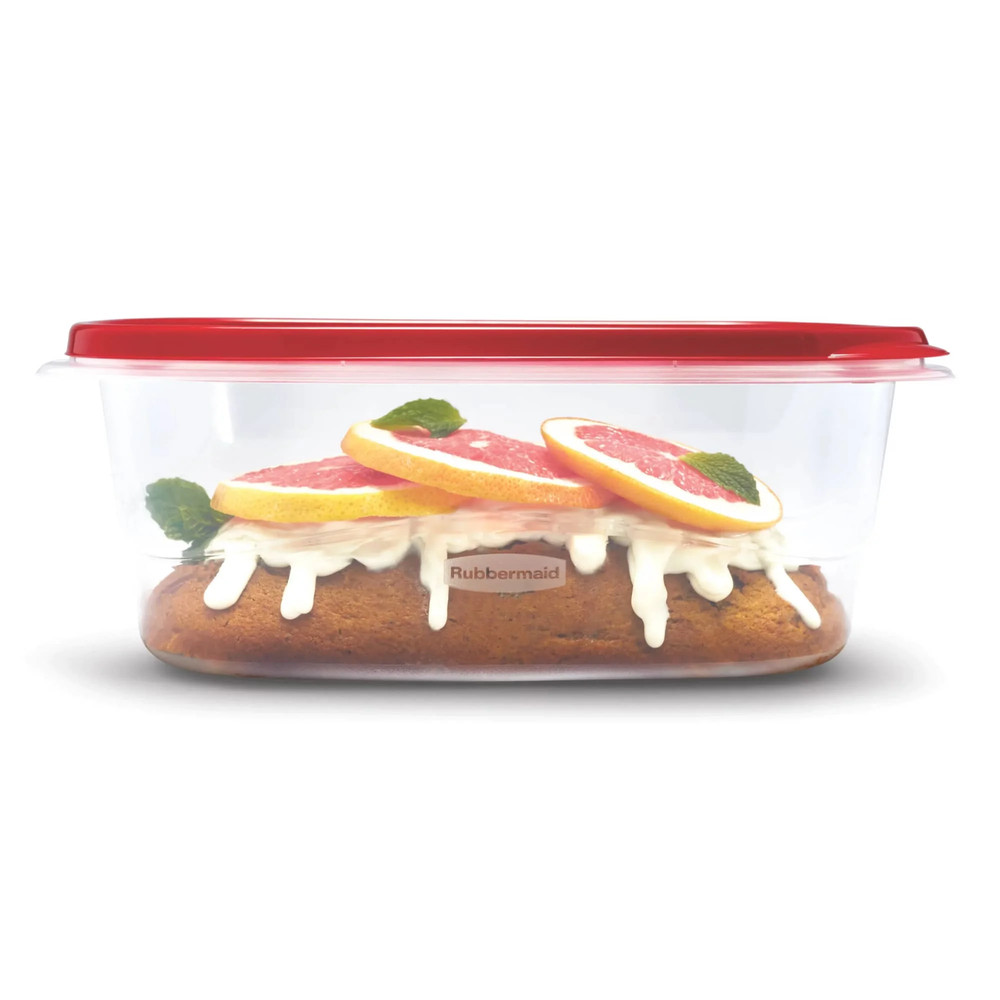 (2 Pack) Takealongs, 8 Cups, 2 Packs, Red, Plastic Deep Rectangle Food Storage