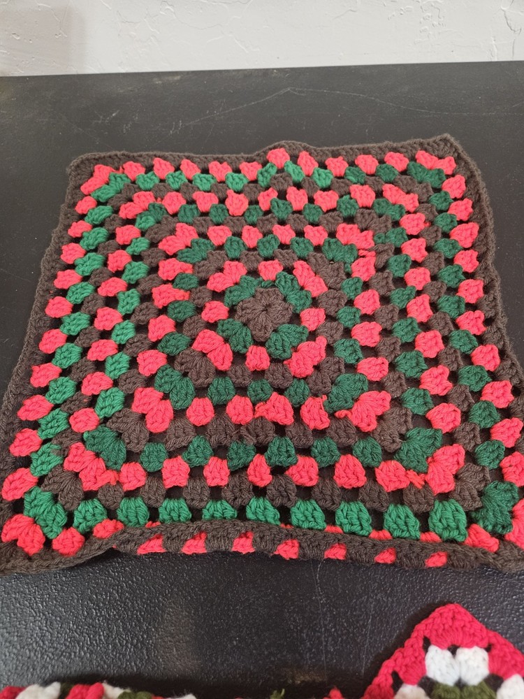 7 Vintage Crotchet 14" Squares
