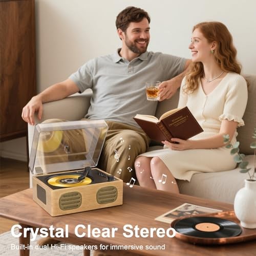 Portable CD Player with Speaker, Retro CD Player with Bluetooth Input apricot