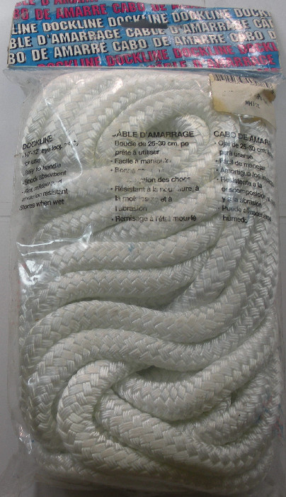 Unicord Double Braid Nylon Dock Line Rope 1/2" x 25 Ft White