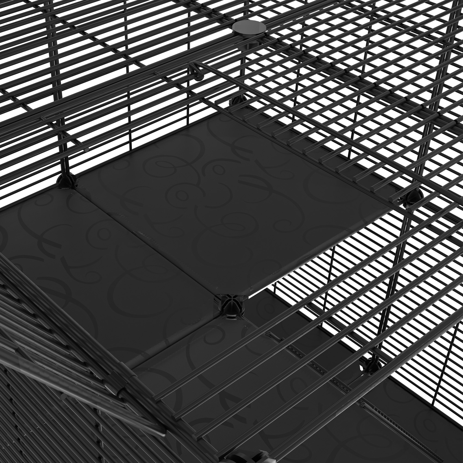 Large Cat Cage Enclosure Metal Wire 4-Tier Kennel DIY Playpen Catio w/ Hammock