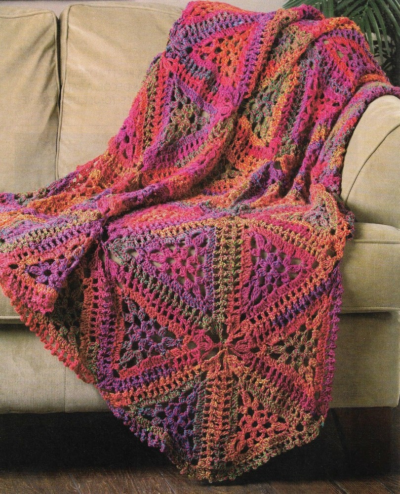 SUNSET AT RED ROCKS AFGHAN HOME DECOR CROCHET PATTERN INSTRUCTIONS