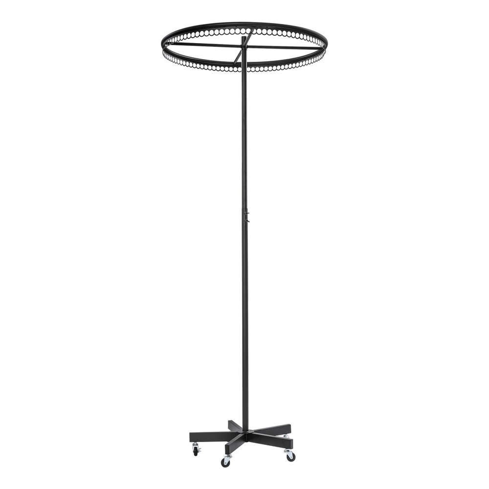 360° Rollable Round Stand Ring Stand Clothes Rack Height Adjustable 66lbs Load