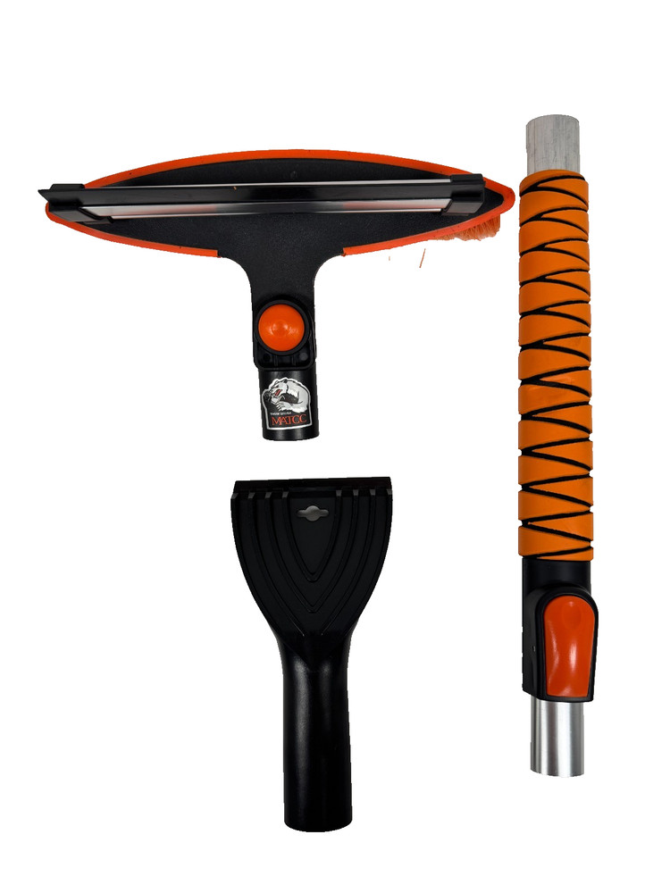 Extendable Car 3‑in‑1 Scraper, Squeegee & Brush