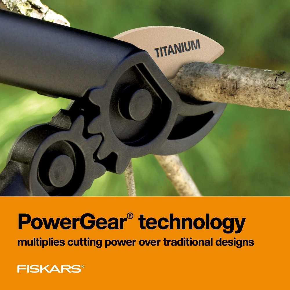 Fiskars PowerGear Titanium Pruning Shears (15 inches)