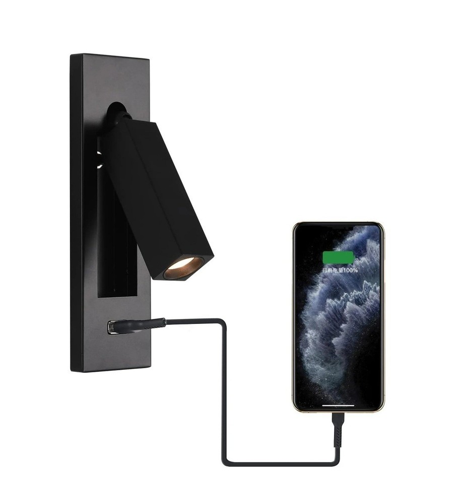 Wall Mounted Reading Light with USB, LED Bedside Reading Light with Switch,...