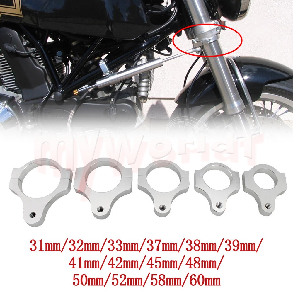 Motorcycle Universal Steering Damper Fork Frame Mounting Clamp Bracket Aluminium