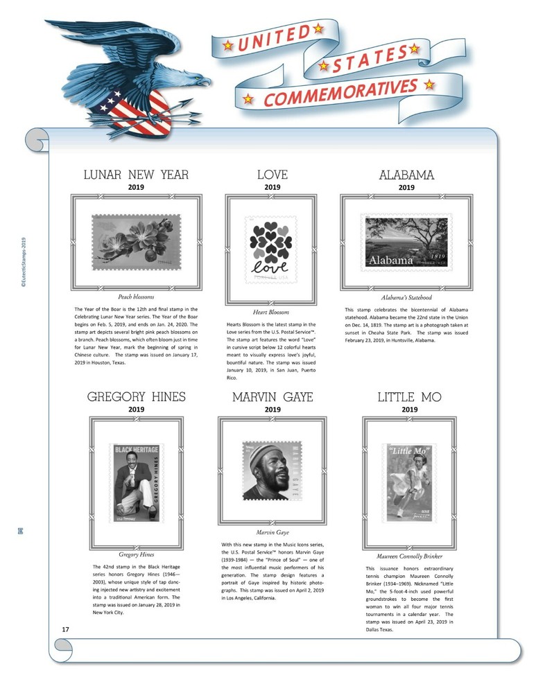 2019 U.S. Commemorative Singles COMPLETE Supplement (White Ace Alternative)