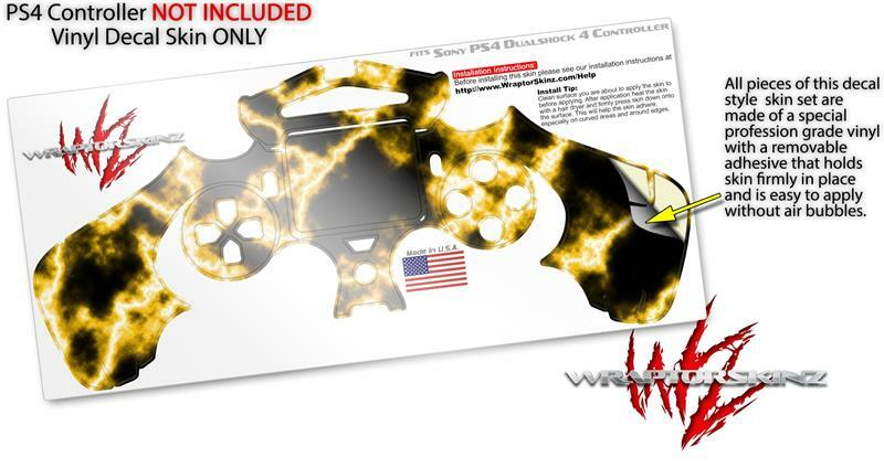 Skin for Sony PS4 Controller Electrify Yellow