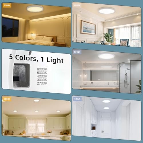 9inch Flush Mount Ceiling Light, Dimmable Ultra-Thin LED 9in - 1Pack White