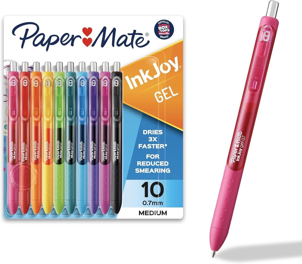 InkJoy Gel Pens 10 Pack Medium Point Fast Drying Smooth Colored Writing US