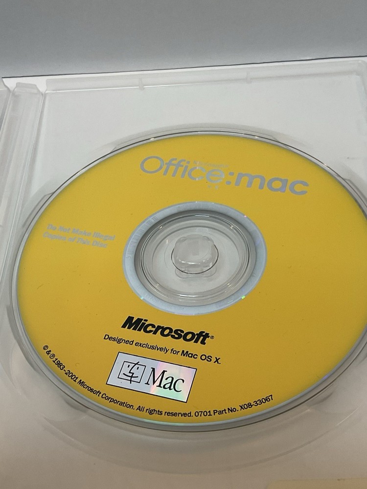 Vintage Macintosh Microsoft Office Mac OS X 2001 Install CD Software Apple