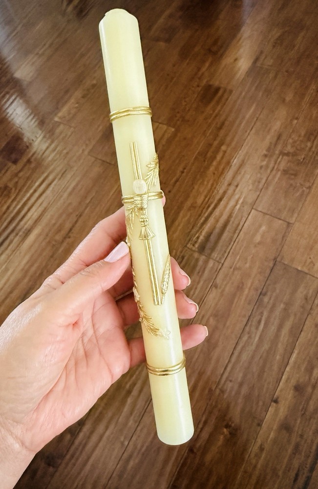 First Holy Communion Set Brass Chalice Goblet And Candle