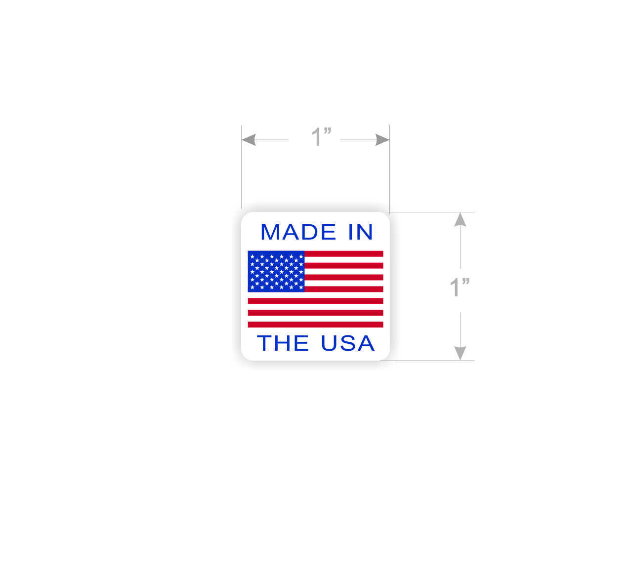 Made in USA American Flag Decal Sticker | 1" square | quantity 50 | Outdoor Use