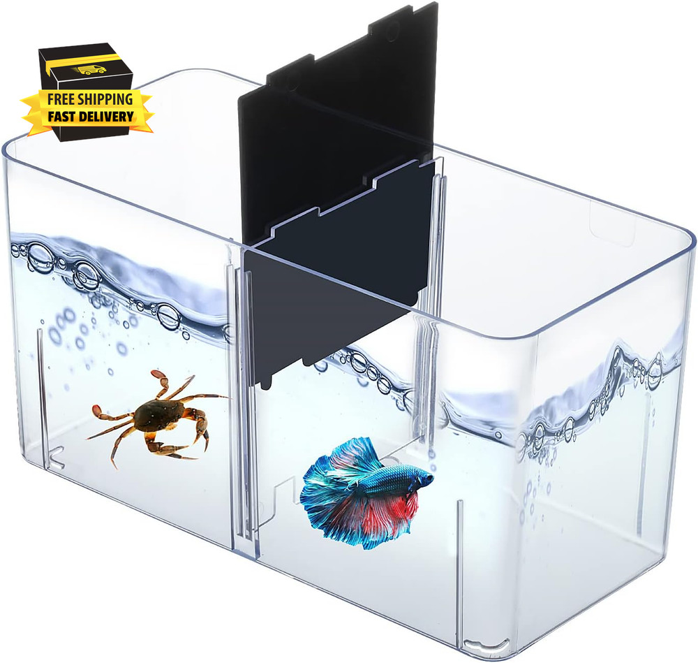 Small Betta Fish Tank, 3-In-1 Stackable Mini Fish Tank, Divided Compartments Bet