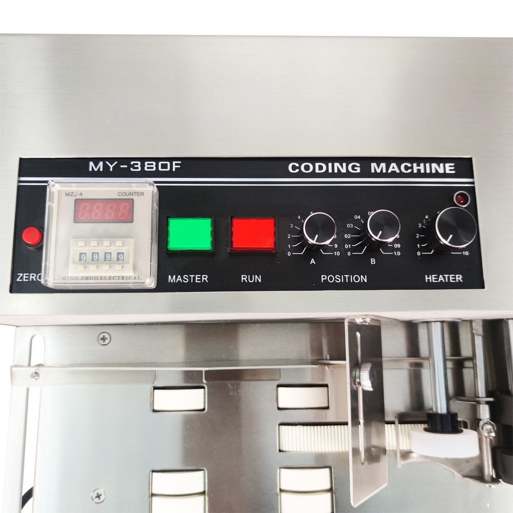 MY-380F Plat Surface Dry Ink Coding Machine Print Date Label 110V
