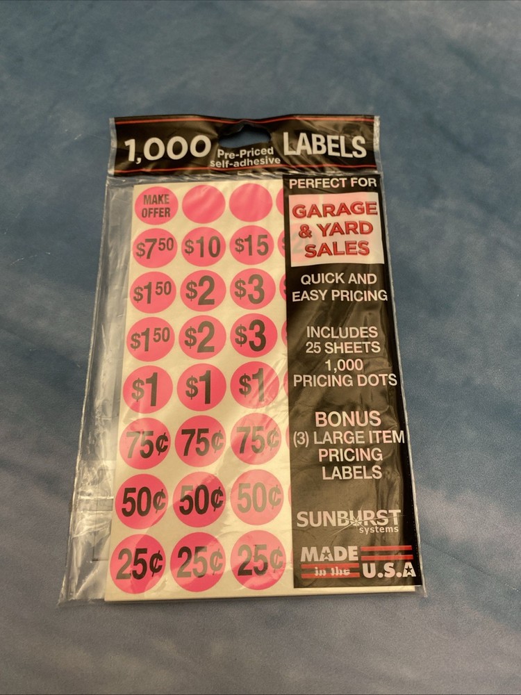 3 Pk. SUNBURST LABELS.. 3000 LABELS NEW..