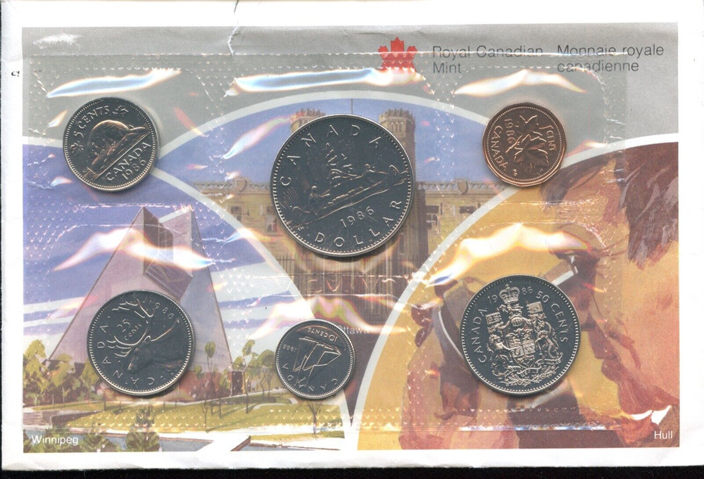1986 Canada Uncirculated Prooflike Set - Original Envelope and COA