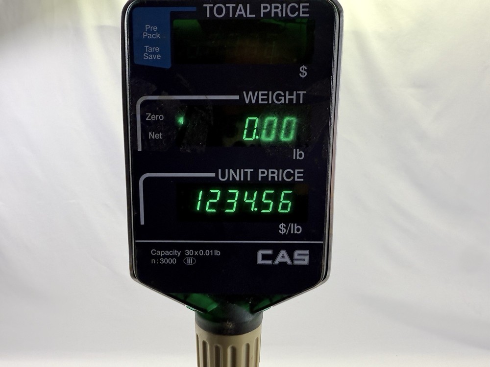 CAS Scale AP-1 30lb bench scale grams/ pounds Mostly Working. Read Description