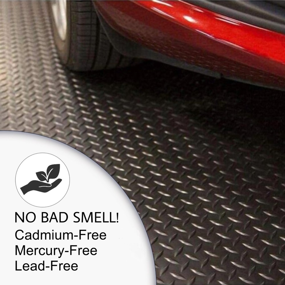 SEAL 4 x 6 FT Premium Garage Floor Mat, Solid 2.8mm Thick Lay-Flat Black Comm...