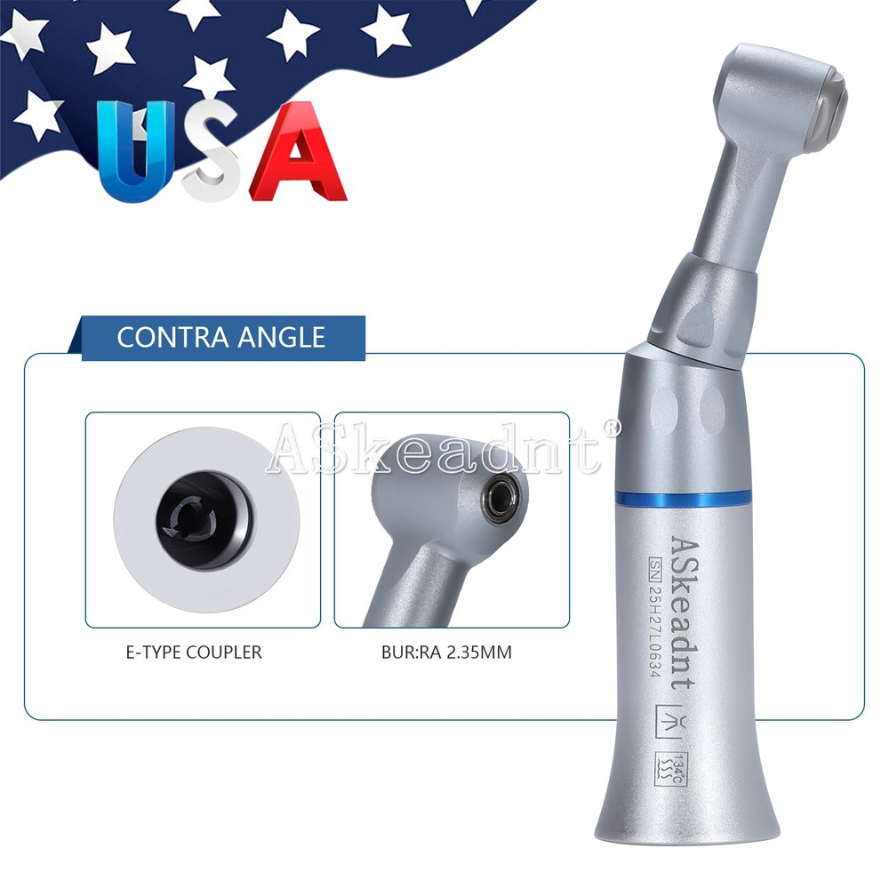 ASkeadnt Dental Low Slow Speed Push Button Contra Angle Handpiece E-type