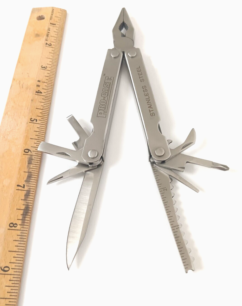 Pro-Case® Folding Stainless Multi-Tool Knife With Black Case