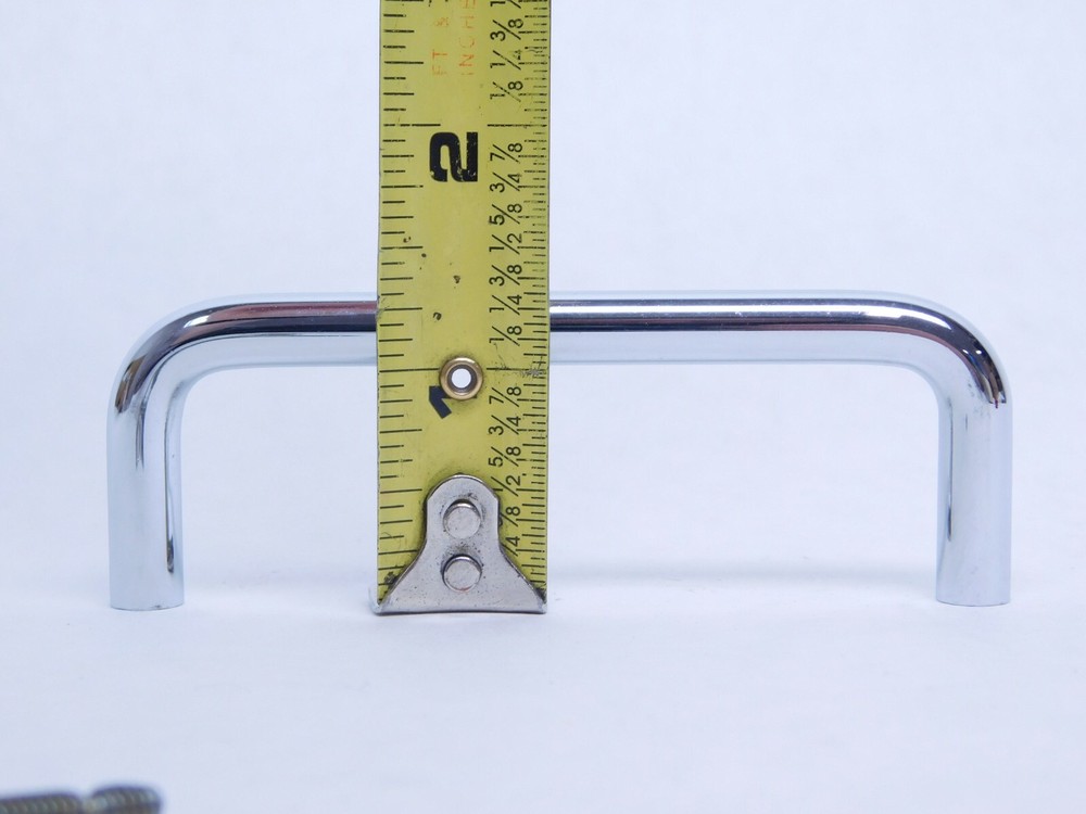 2 -Stanley Wire Pulls Bright Chrome 4483-1/2 3-1/2"cc Solid Brass Cabinet Drawer