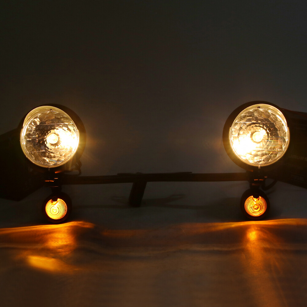 For Harley Softail FatBoy FLSTF Passing Spot Fog Light Bar W/ Turn Signals Lamp