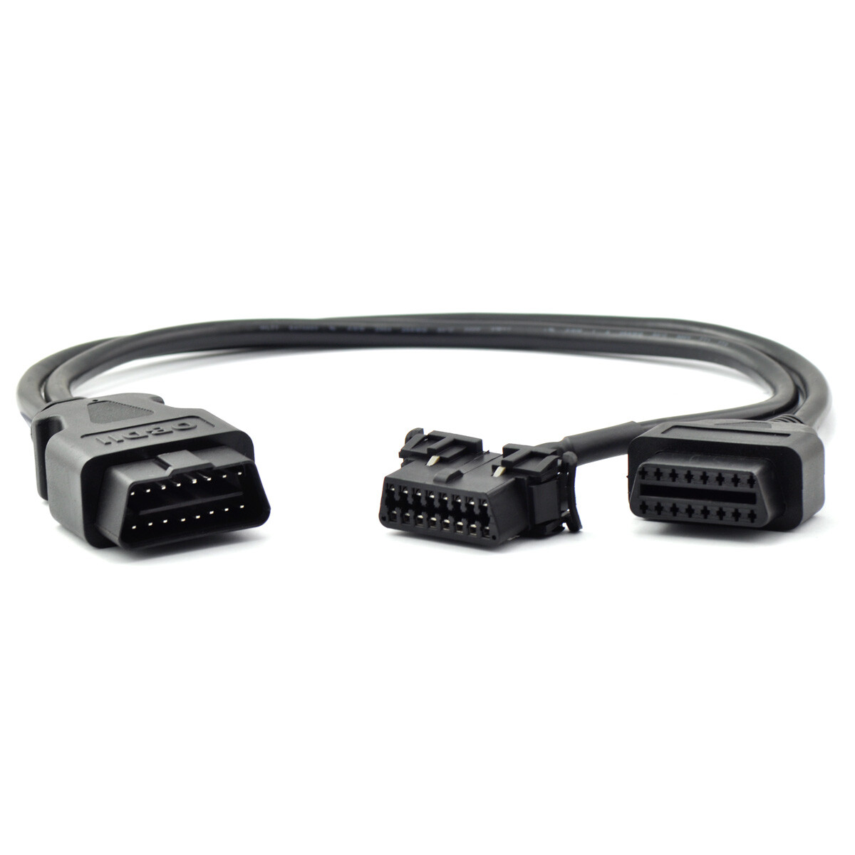 50cm 16 Pin Male to Female Adapter OBD 2 Splitter Y Cable with Underdash Bracket
