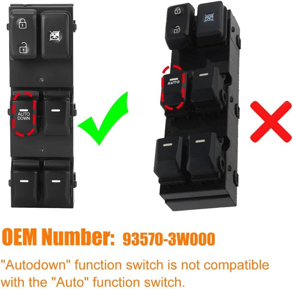 Power Window Master Control Switch Button Compatible with Kia Sportage 2014