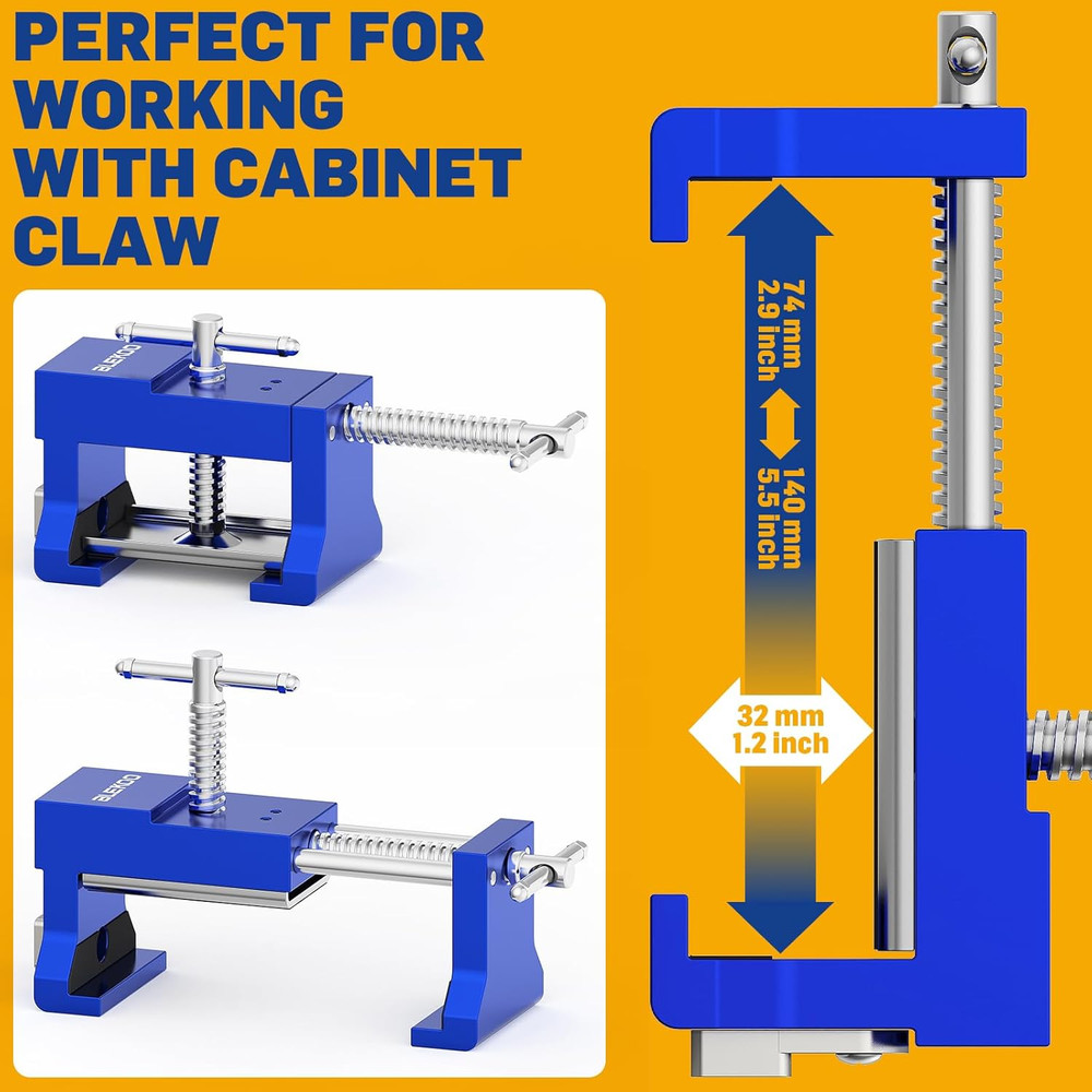2 Pack Cabinet Clamps for Installation, Solid Drilling Tool with Pilot Hole Guid