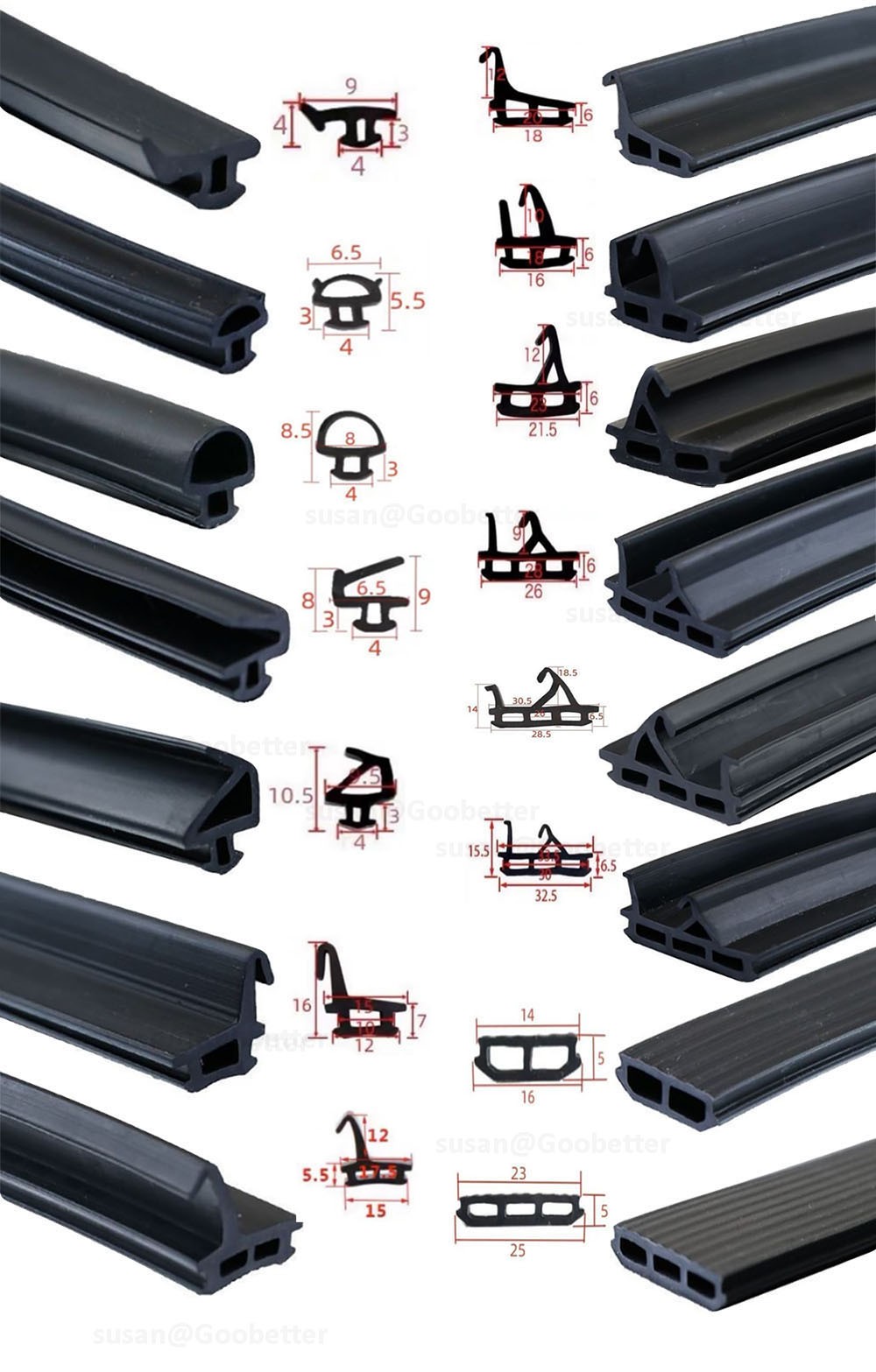 EPDM Window & Door Gasket Seal Flipper Double Glazing Rubber Draught Seal 1M