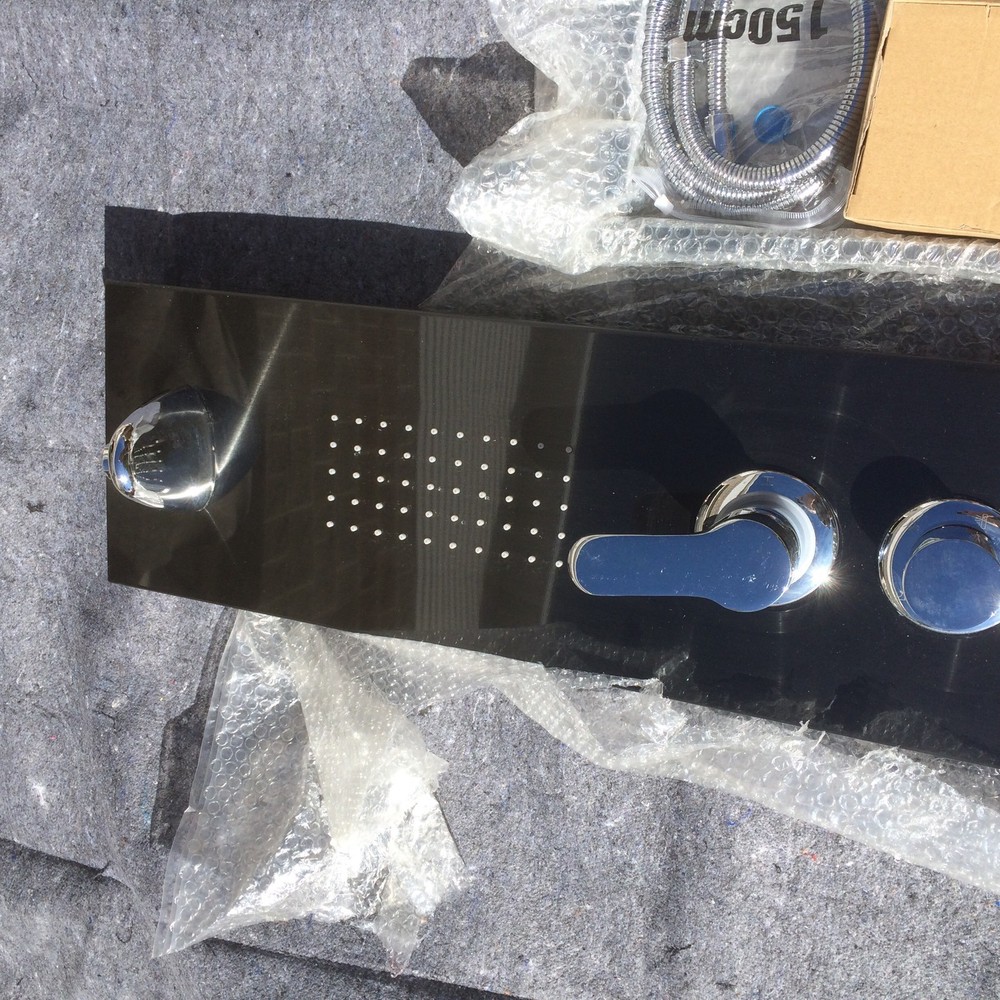 56" black shower panel spa