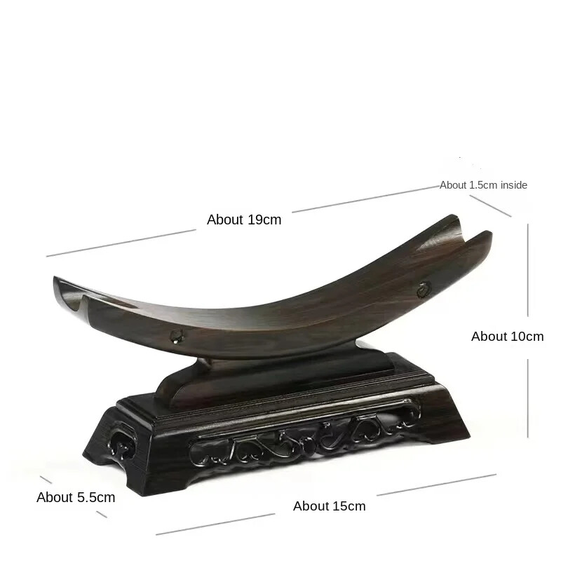 Wood Sword Stand Solid Display Katana Holder Crescent Shape