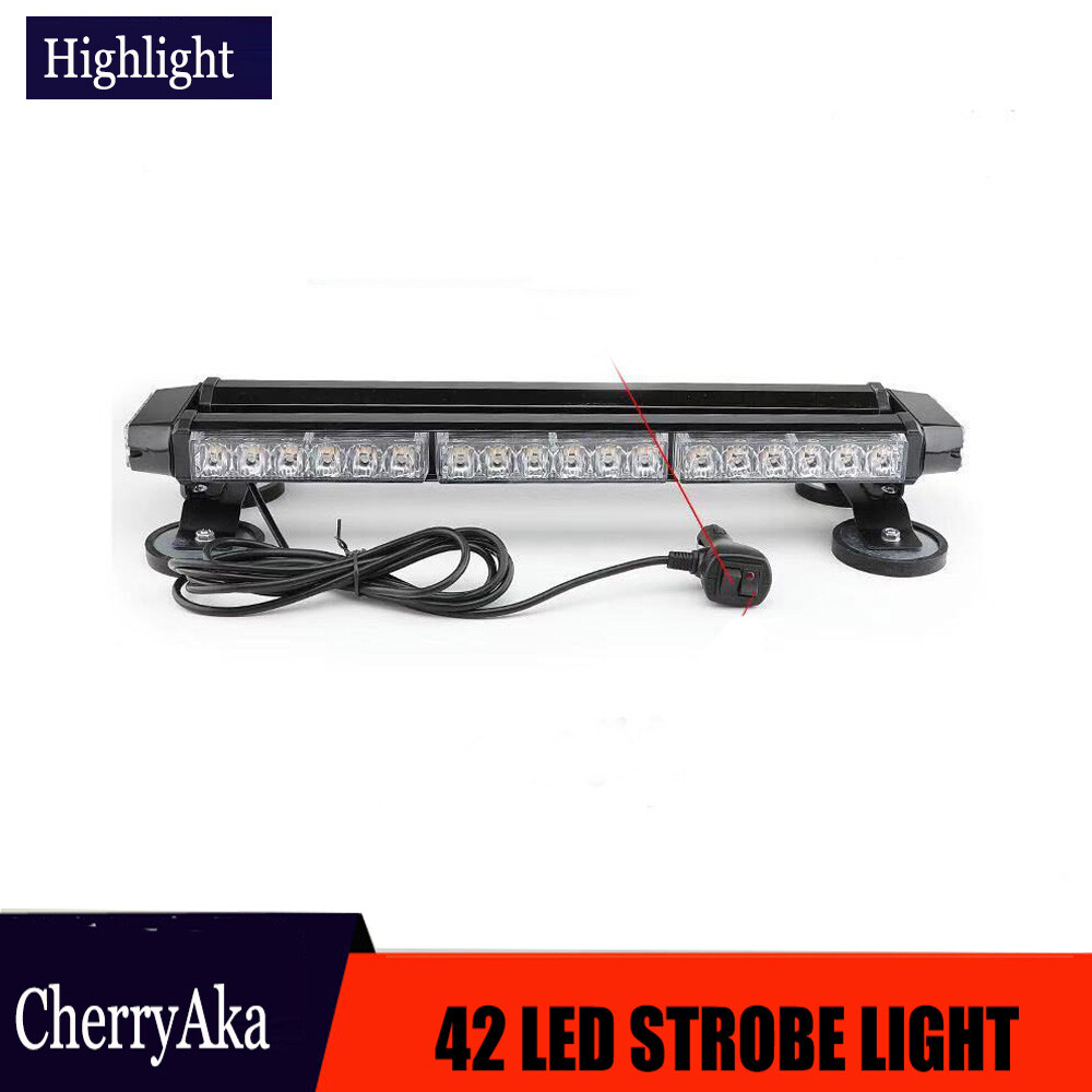 21" 42LED 126W Emergency Warning Double Side Strobe Flash Light Bar Amber