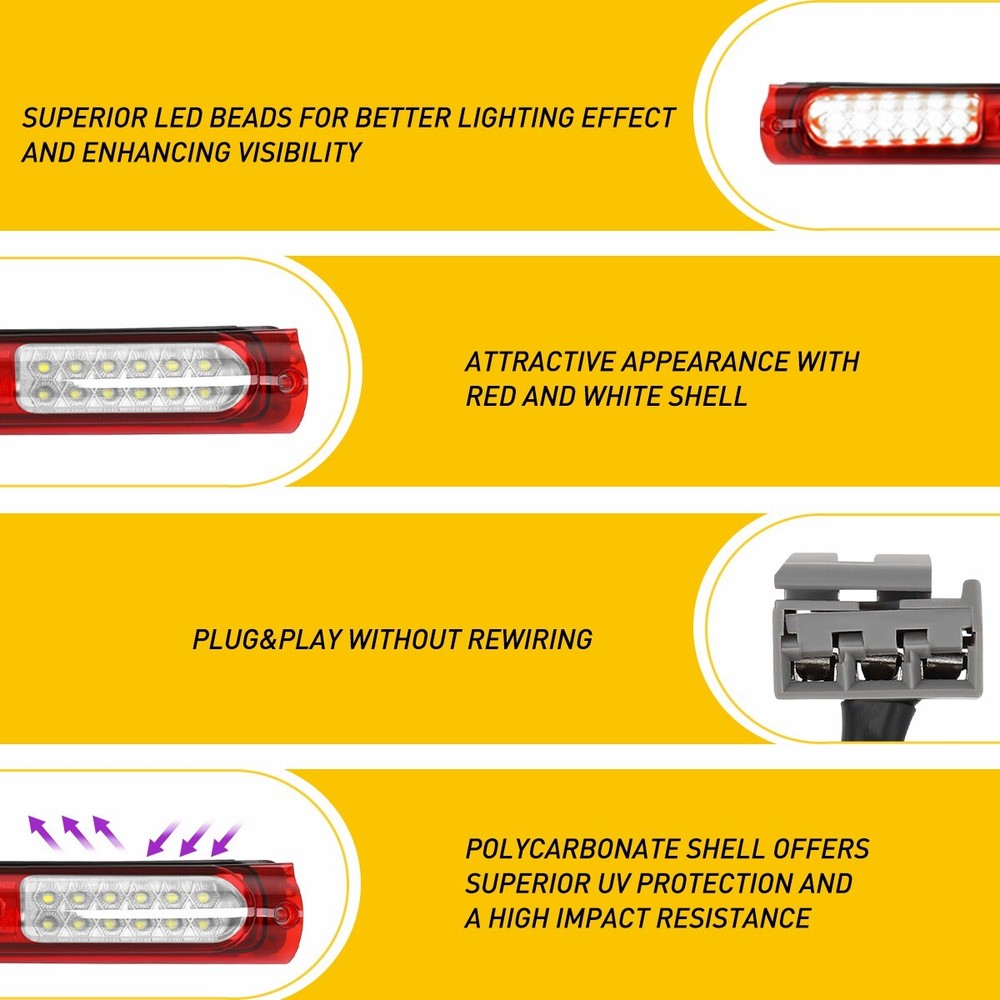 FOR 2000 - 2005 FORD EXCURSION LED 3RD THIRD REAR CETER BRAKE CARGO LAMP LIGHT