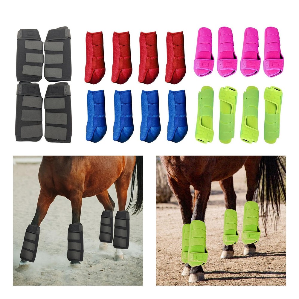 4x Horse Boots Durable Protection Adjustable Equestrian