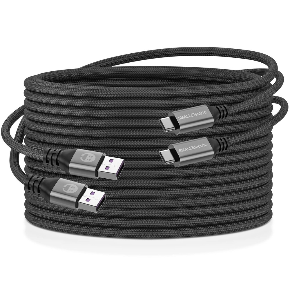 Extra Long USB Type-C 16ft Fast Charging Cable, C to A Quick 16foot, Grey