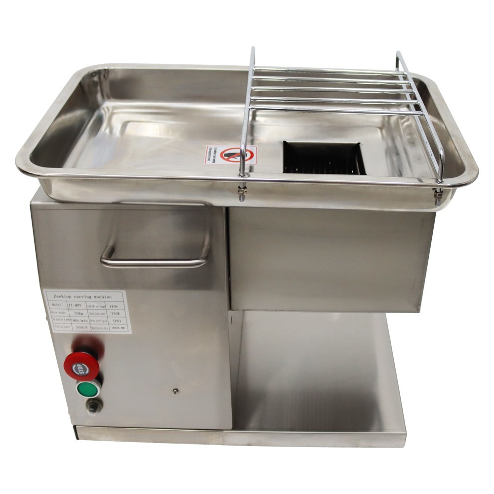 110V Commercial Meat Cutter 6mm Blade Beef Pork Cutting Machine 200Kg/h 650W