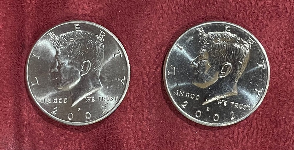 2002 P & D Kennedy Half Dollar 2 Coin Set