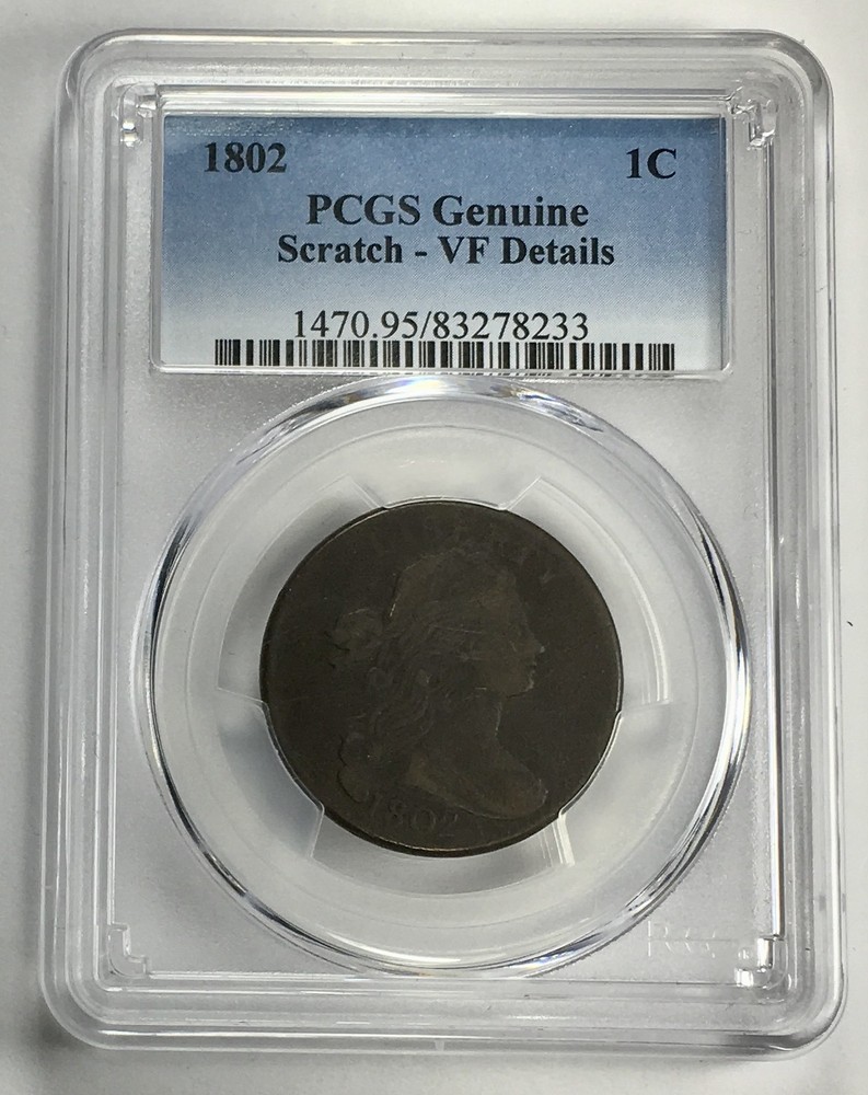 1802 Draped Bust Large Cent VF Details