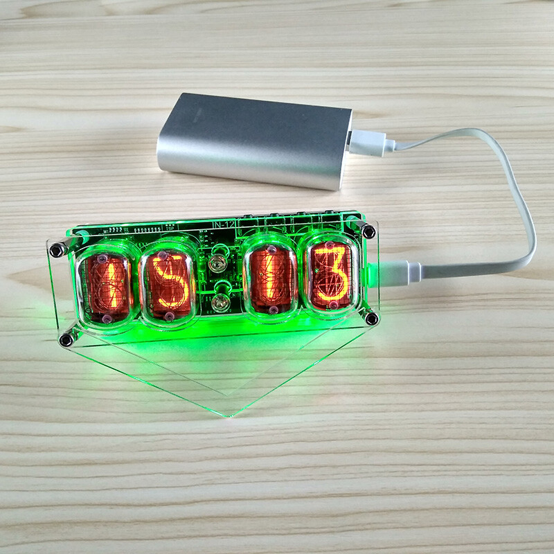 4-bit Glow Tube Clock Colorful DS3231 Nixie Clock LED Backlight F/ IN-12A IN-12B