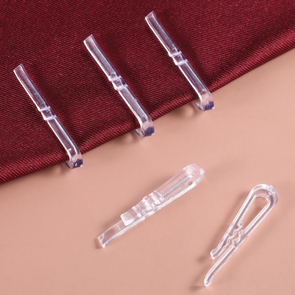 200Pcs Clear Plastic U Shape Alligator Clips, 1.5” Transparent