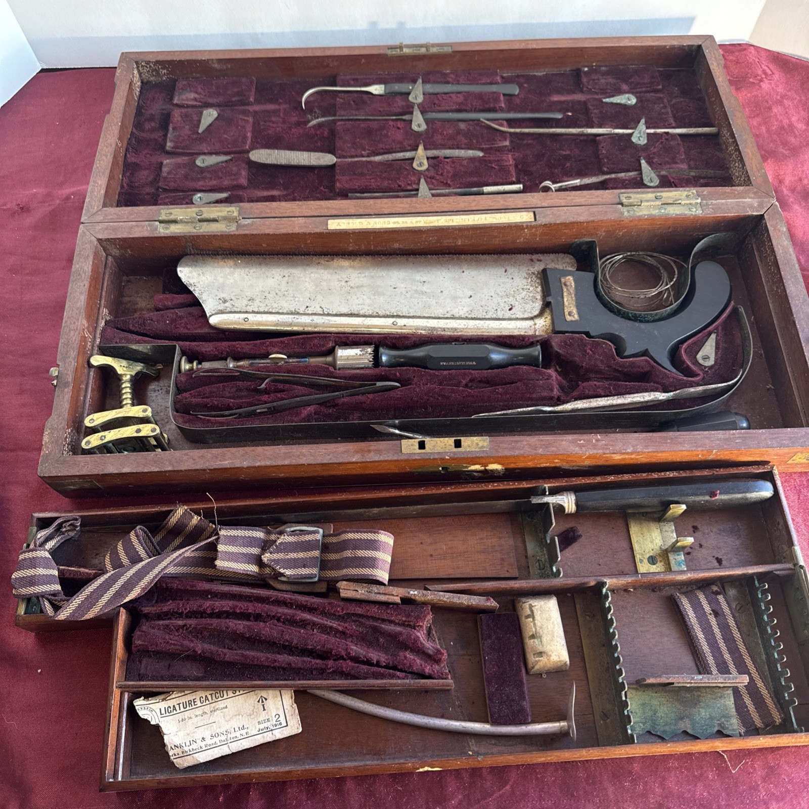 MUSEUM RARE: 43rd Regt Foot Surgical Kit - Arnold & Sons -1843-1886 & WWI Marked