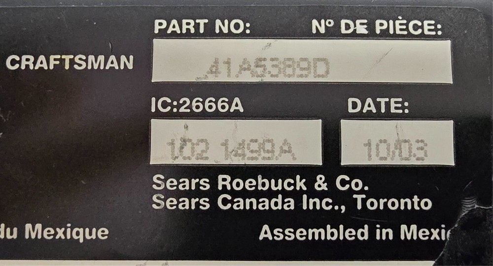 Sears Craftsman 41A5389B Receiver Logic Circuit Board Red Learn BOARD ONLY
