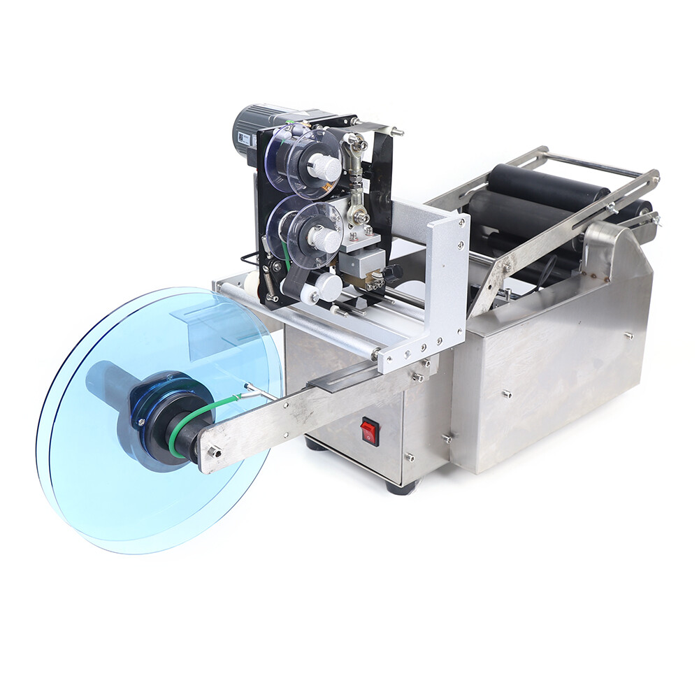 Semi-automatic Round Bottle Labeling Machine Production Date Marking Machine