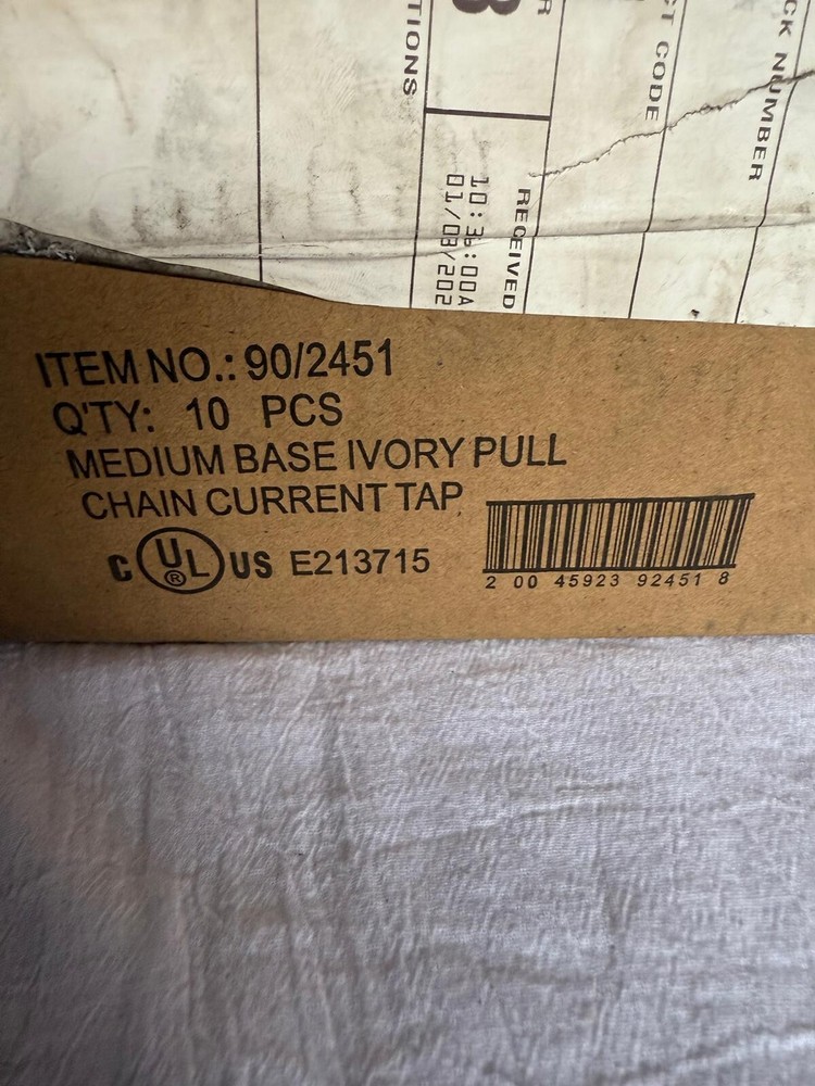 Satco Medium Base Ivory Pull Chain Current Tap 90/2451
